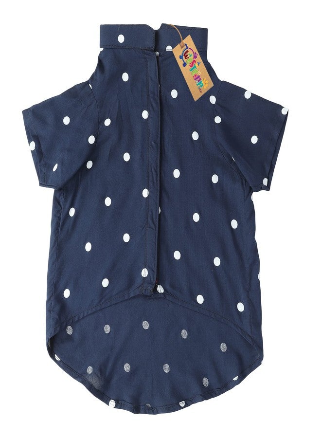 ويستيرن إرا قميص قطني مطبوع عليه صورة كلب من ويسترن إيرا، قميص أساسي يسمح بمرور الهواء، قميص فائق النعومة، قميص خفيف الوزن لطيف لحيواناتك الأليفة، ملابس مريحة للغاية للكلاب (صغير - 14 بوصة) (أزرق منقط) - Image 5